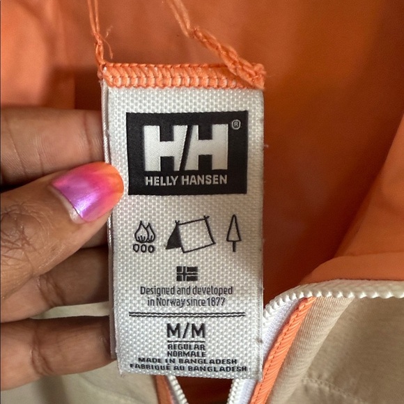 Helly Hansen Cream and Orange Hoodie. Women size medium - Picture 2 of 5